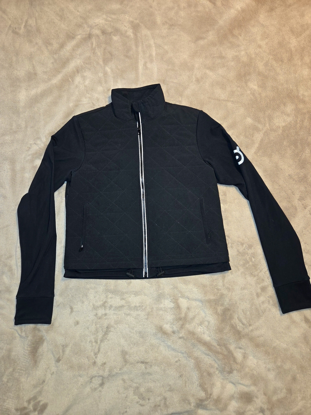 Peloton Awesome Black Quilted Full-Zip Jacket Sz S